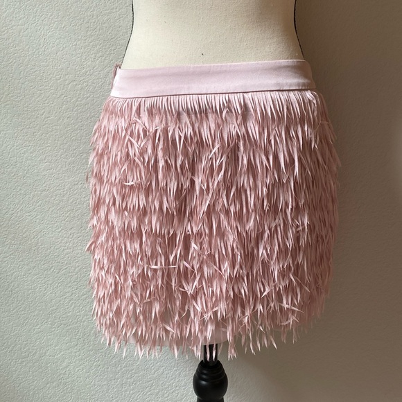 Pink Full Fringe Mini Skirt - Picture 3 of 7